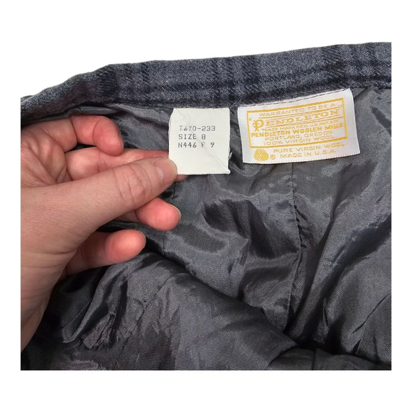 VINTAGE PENDLETON SZ WM 8 PENCIL SKIRT W/POCKETS 100% WOOL PLAID ABOVE THE KNEE - Picture 4 of 8